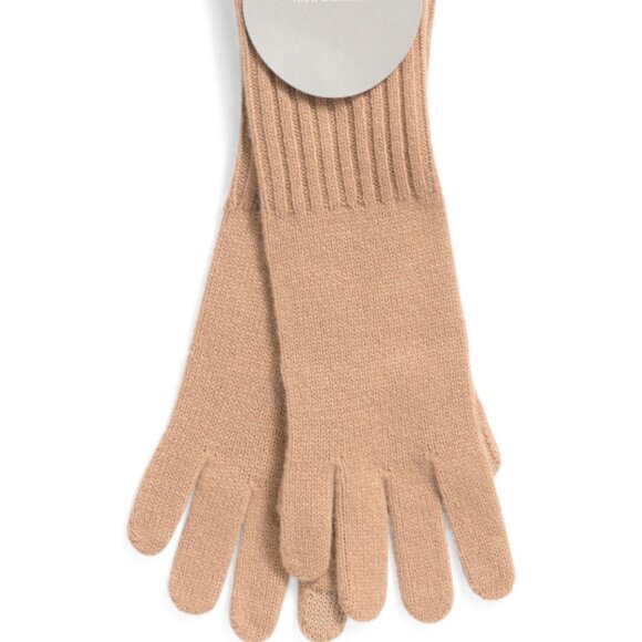 NEW HANNAH ROSE Cashmere Essential Gloves Camel  for women 266mn - Picture 1 of 4